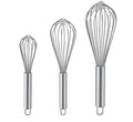 3 Pcs Stainless Steel Whisk Kitchen Utensil Wisk For Blending and Stirring New